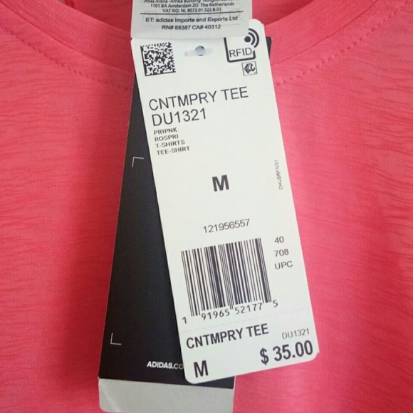 Adidas Women's Contemporary Tee - prime pink DU1321 - Picture 5 of 10